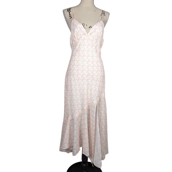 Cotton Candy LA Floral Print Spaghetti Strap Maxi Dress Blush Pink Size L - Picture 1 of 16